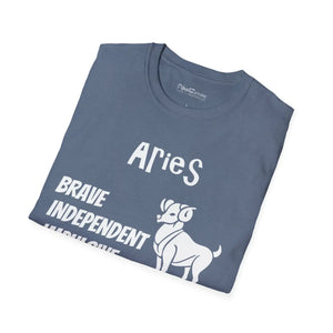 Bold Aries Zodiac Sign Tee - Soft Cotton Trailblazer - Dipaliz - T-shirts - s
