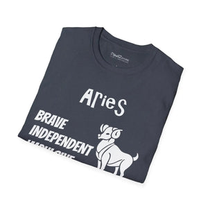 Bold Aries Zodiac Sign Tee - Soft Cotton Trailblazer - Dipaliz - T-shirts - s
