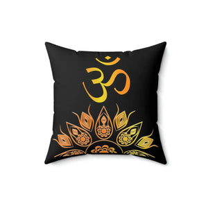 Vibrant Mandala Pattern Polyester Square Pillow Aum - Dipaliz - Throw Pillows