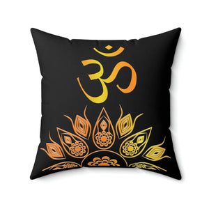 Vibrant Mandala Pattern Polyester Square Pillow Aum - Dipaliz - Throw Pillows