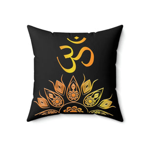 Vibrant Mandala Pattern Polyester Square Pillow Aum - Dipaliz - Throw Pillows