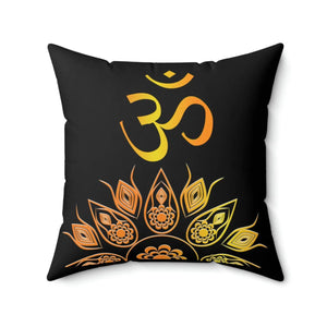 Vibrant Mandala Pattern Polyester Square Pillow Aum - Dipaliz - Throw Pillows
