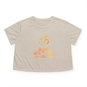 Flowy Cropped Tee - Aum Cotton Comfort Style - Dipaliz - Heather Dust / s - T-shirts