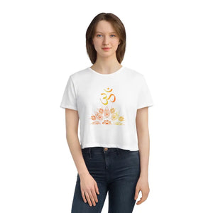 Flowy Cropped Tee - Aum Cotton Comfort Style - Dipaliz - T-shirts