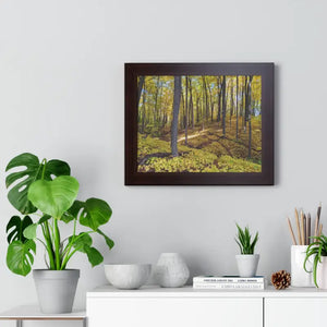 Woods in Autumn Canvas Wraps Framed Horizontal Poster - Dipaliz - Posters Prints & Visual Artwork