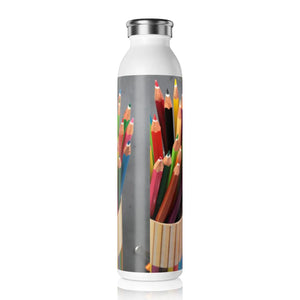 Slim Water Bottle School Color Pencils 20oz - Dipaliz - Bottles