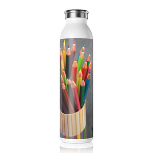 Slim Water Bottle School Color Pencils 20oz - Dipaliz - Bottles