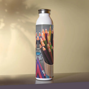 Slim Water Bottle School Color Pencils 20oz - Dipaliz - Bottles