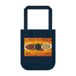 Basil Rosemary Canvas Tote Bag - Eco-chic Sustainable Style - Dipaliz - one Size / Navy - Bags