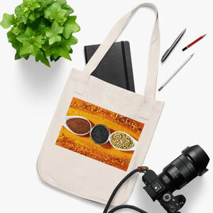 Basil Rosemary Canvas Tote Bag - Eco-chic Sustainable Style - Dipaliz - one Size / Natural - Bags