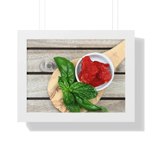 Sun Dried Tomatoes Framed Horizontal Poster Kitchen Art - Dipaliz - 16″ x 12″ / White - Posters Prints & Visual Artwork