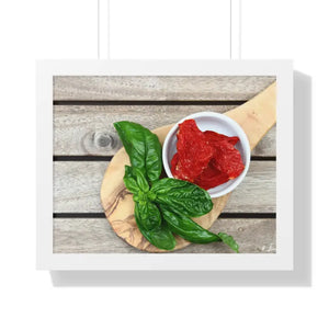Sun Dried Tomatoes Framed Horizontal Poster Kitchen Art - Dipaliz - 20’’ x 16’’ / White - Posters Prints & Visual