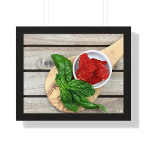 Sun Dried Tomatoes Framed Horizontal Poster Kitchen Art - Dipaliz - 20’’ x 16’’ / Black - Posters Prints & Visual