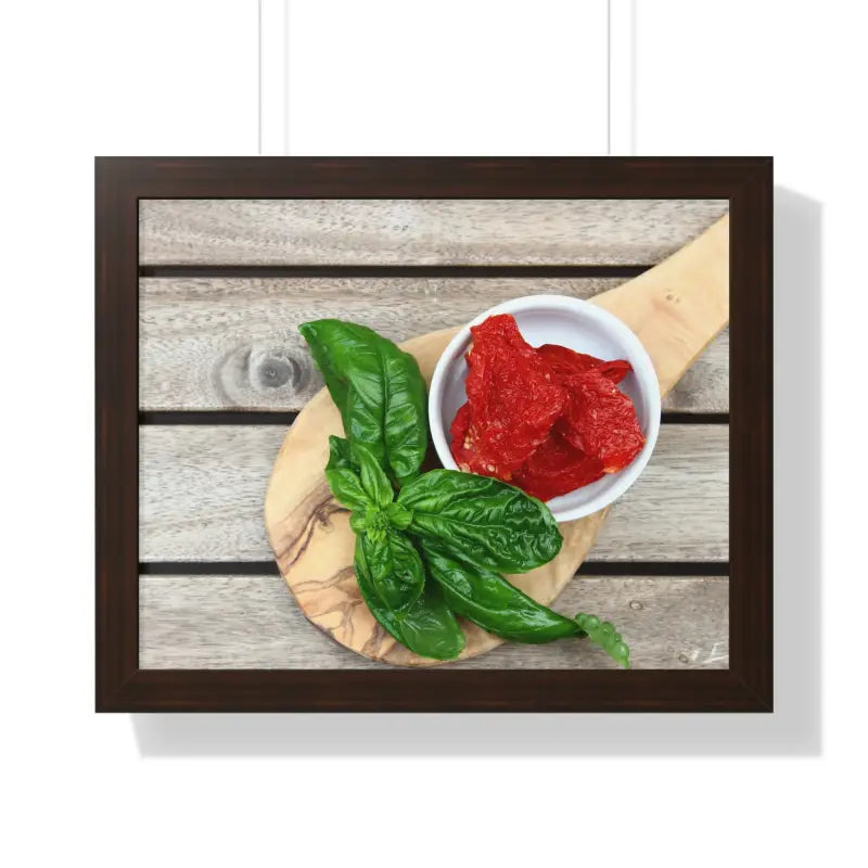 Framed Horizontal Poster - Vibrant Sun Dried Tomatoes | Dipaliz - 20’’ x 16’’ / Walnut - Posters Prints & Visual Artwork