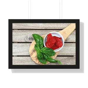 Sun Dried Tomatoes Framed Horizontal Poster Kitchen Art - Dipaliz - 24″ x 16″ / Black - Posters Prints & Visual Artwork