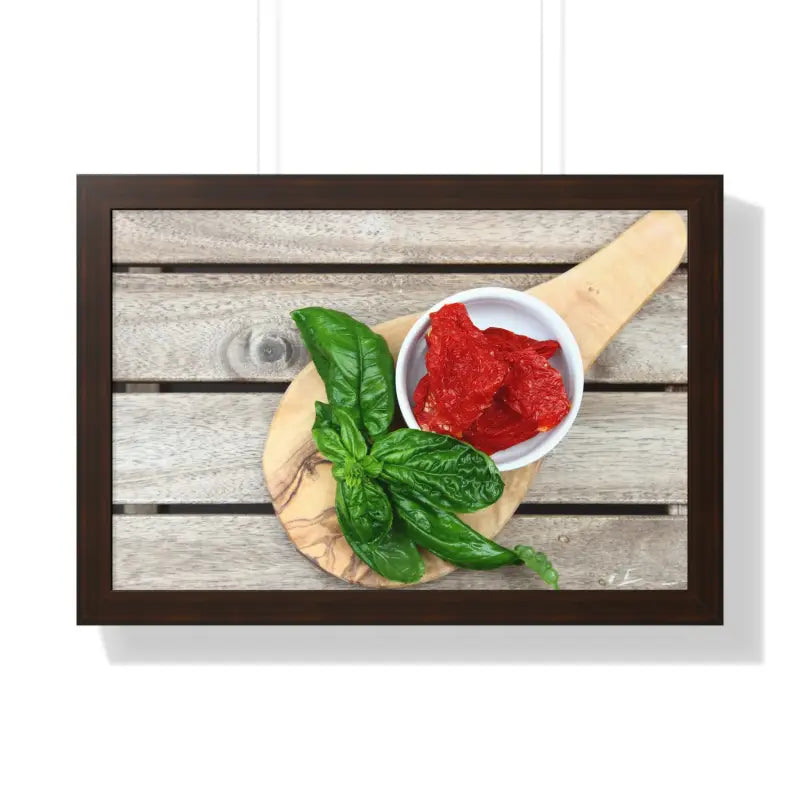 Framed Horizontal Poster - Vibrant Sun Dried Tomatoes | Dipaliz - 24″ x 16″ / Walnut - Posters Prints & Visual Artwork