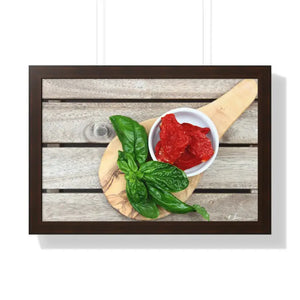 Sun Dried Tomatoes Framed Horizontal Poster Kitchen Art - Dipaliz - 24″ x 16″ / Walnut - Posters Prints & Visual Artwork