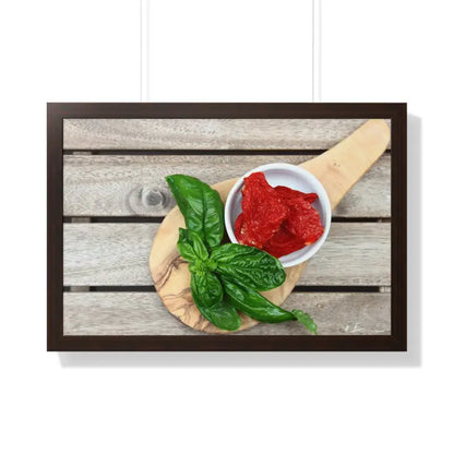 Framed Horizontal Poster - Vibrant Sun Dried Tomatoes | Dipaliz - 30’’ x 20’’ / Walnut - Posters Prints & Visual Artwork