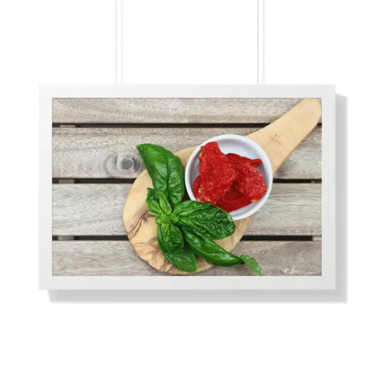 Framed Horizontal Poster - Vibrant Sun Dried Tomatoes | Dipaliz - 30’’ x 20’’ / White - Posters Prints & Visual Artwork