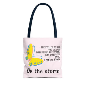 Print Tote Bag - be the Storm All Over Design - Dipaliz - 13’’ × / Navy - Bags