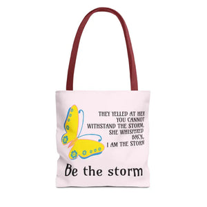 Print Tote Bag - be the Storm All Over Design - Dipaliz - 13’’ × / Red - Bags