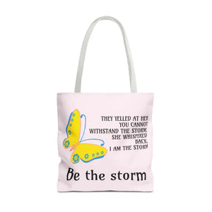 Print Tote Bag - be the Storm All Over Design - Dipaliz - 18’’ × / White - Bags