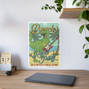 Bold T-rex Poster - Beach Rock Party Wall Art - Dipaliz - Posters Prints & Visual Artwork