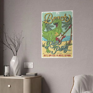 Bold T-rex Poster - Beach Rock Party Wall Art - Dipaliz - Posters Prints & Visual Artwork