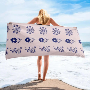 Floral Beach Towel - Water Absorbent Terry - Dipaliz - Towels