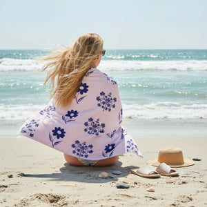 Floral Beach Towel - Water Absorbent Terry - Dipaliz - Towels
