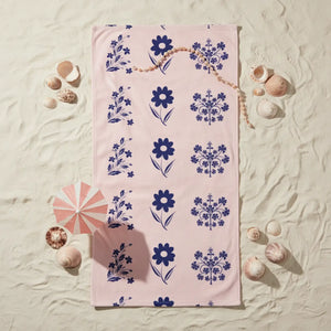 Floral Beach Towel - Water Absorbent Terry - Dipaliz - Towels