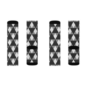 Grey Check Pattern Socks - Black White Style - Dipaliz