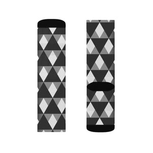 Grey Check Pattern Socks - Black White Style - Dipaliz