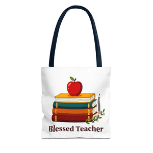 Blessed Teacher Tote Bag — All-over Print Gift - 13’’ × / Navy - Bags