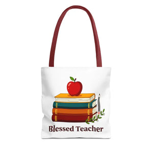 Blessed Teacher Tote Bag — All-over Print Gift - 13’’ × / Red - Bags