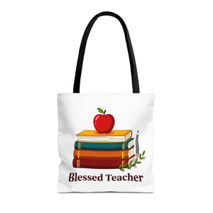 Blessed Teacher Tote Bag — All-over Print Gift - 16’’ × / Black - Bags