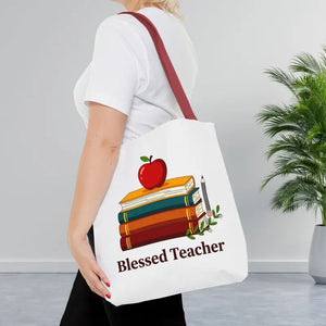 Blessed Teacher Tote Bag — All-over Print Gift - 16’’ × / Red - Bags