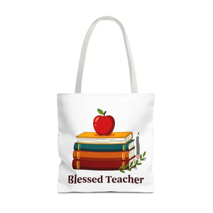 Blessed Teacher Tote Bag — All-over Print Gift - 18’’ × / White - Bags