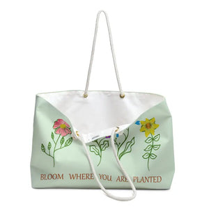Polyester Weekender Bag Bloom where you are Planted Floral - Dipaliz - 24’’ × 13’’ - Tote Bags