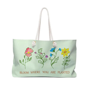 Polyester Weekender Bag Bloom where you are Planted Floral - Dipaliz - 24’’ × 13’’ - Tote Bags