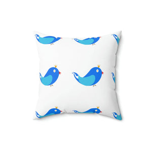 Blue Birds Bird Throw Pillow – Polyester Square - Dipaliz - Pillows