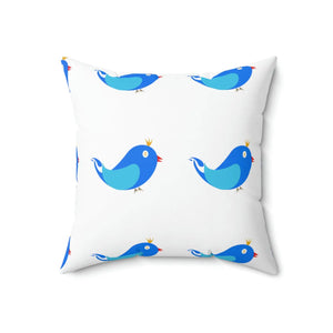 Blue Birds Bird Throw Pillow – Polyester Square - Dipaliz - Pillows