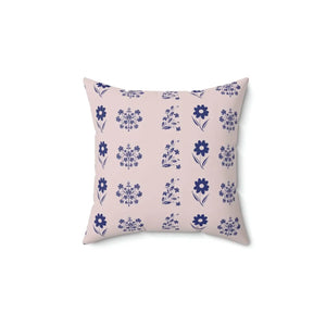 Blue Flowers Throw Pillow – Polyester Square - Dipaliz - Pillows