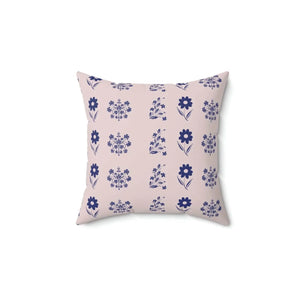 Blue Flowers Throw Pillow – Polyester Square - Dipaliz - Pillows