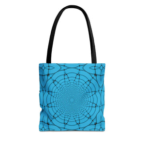 Blue Geometric Print Tote Bag - Stylish Everyday - Dipaliz - Bags
