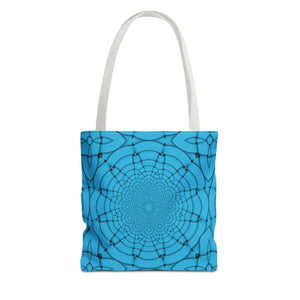 Blue Geometric Print Tote Bag - Stylish Everyday - Dipaliz - Bags