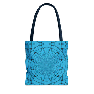 Blue Geometric Print Tote Bag - Stylish Everyday - Dipaliz - Bags