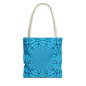 Blue Geometric Print Tote Bag - Stylish Everyday - Dipaliz - Bags