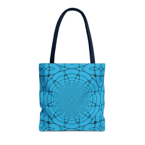 Blue Geometric Print Tote Bag - Stylish Everyday - Dipaliz - Bags