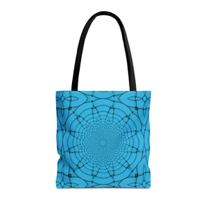 Blue Geometric Print Tote Bag - Stylish Everyday - Dipaliz - Bags